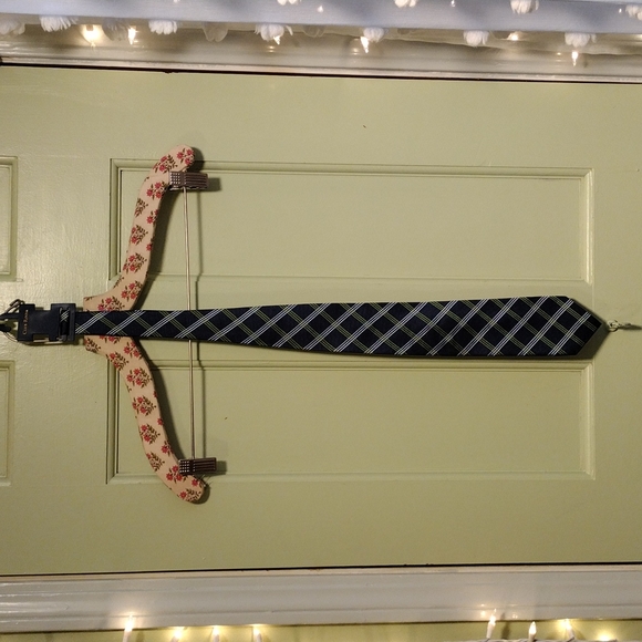 Men's Club Room (2 available) silk woven 50" × 3" navy blue green white tie 👔 - Picture 2 of 11